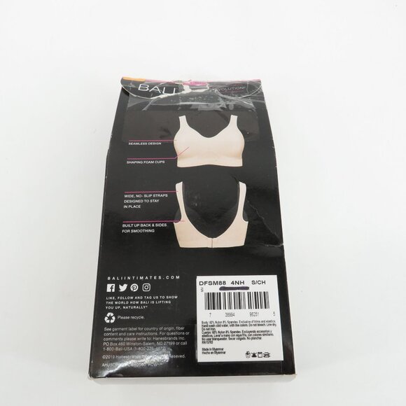 Bali Comfort Revolution Wireless Bras 2-Pack Shaping Cups Beige Black S NEW - Picture 2 of 4